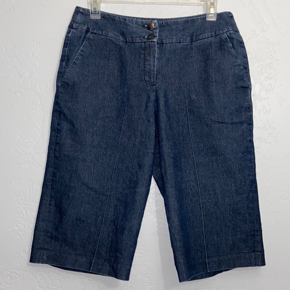 Short Bermuda Fille Denim & Co. - Coton Bleu - Taille 8-9 Ans - Taille Ajustable
